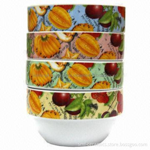 5-inch Two Segment/Stackable Bowl, Four Different Designs as Set